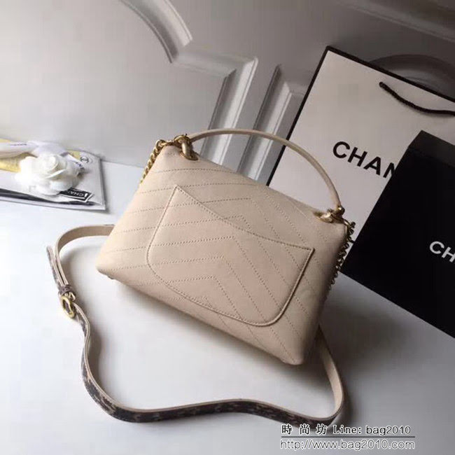 香奈兒CHANELChane Handle 新品復古設計 正品打版原版皮配水蛇皮手提斜挎包 DSC1119